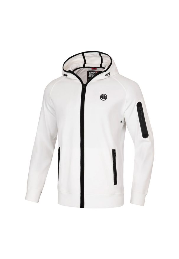 PITBULL - Bluza sportowa męska Pitbull West Coast Hermes Hooded Zip off. Kolor: biały