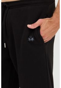 La Martina - LA MARTINA Czarne męskie spodnie dresowe, Rozmiar XL. Kolor: czarny. Materiał: dresówka #2