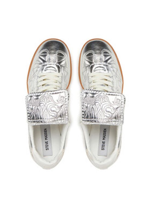 Steve Madden Sneakersy Eforma SM11003559 Srebrny. Kolor: srebrny. Materiał: skóra