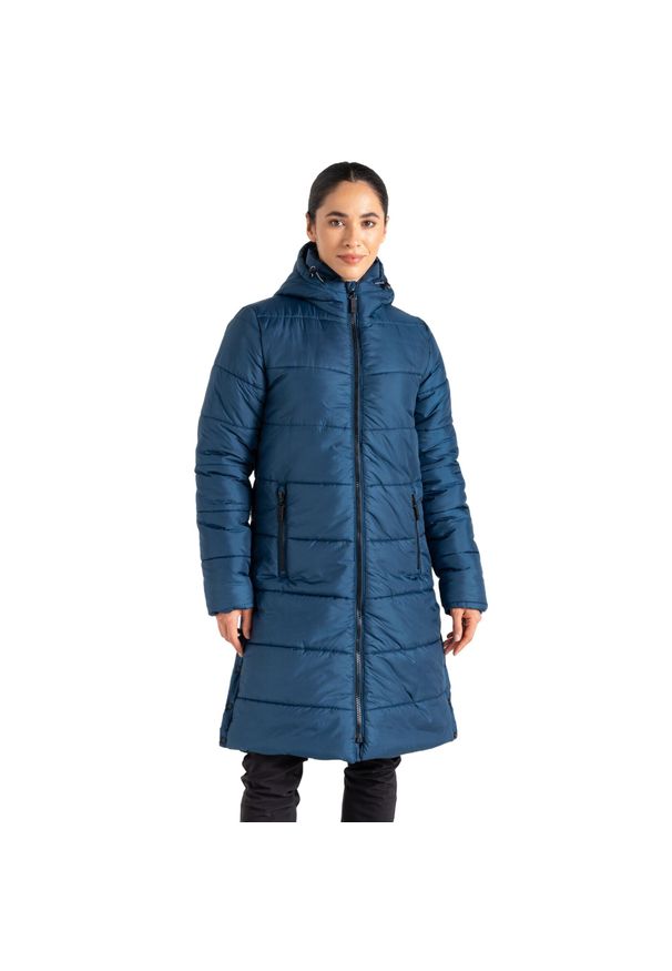 DARE 2B - Kurtka Damska Distinguish Baffled Padded Jacket. Kolor: szary, niebieski, wielokolorowy. Materiał: puch. Sport: turystyka piesza