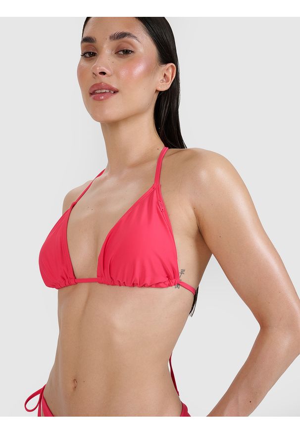 4f - 4F Góra od bikini damska - różowa XL. Kolor: różowy. Materiał: materiał, syntetyk, elastan