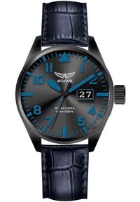 AVIATOR - Zegarek męski Aviator V.1.22.5.188.4.BLP42 niebieski. Kolor: niebieski #1