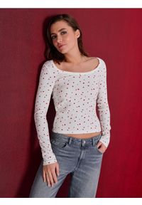 Sinsay - Bawełniana koszulka z długimi rękawami w serca - wielobarwny. Materiał: bawełna. Długość rękawa: długi rękaw. Długość: długie #1