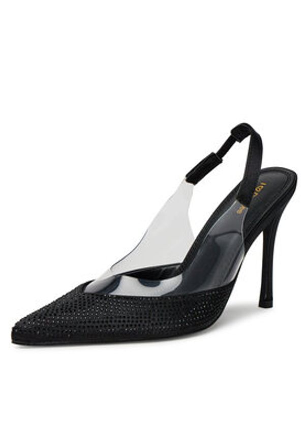 DeeZee Sandały Monica Black RU Czarny. Kolor: czarny. Materiał: materiał