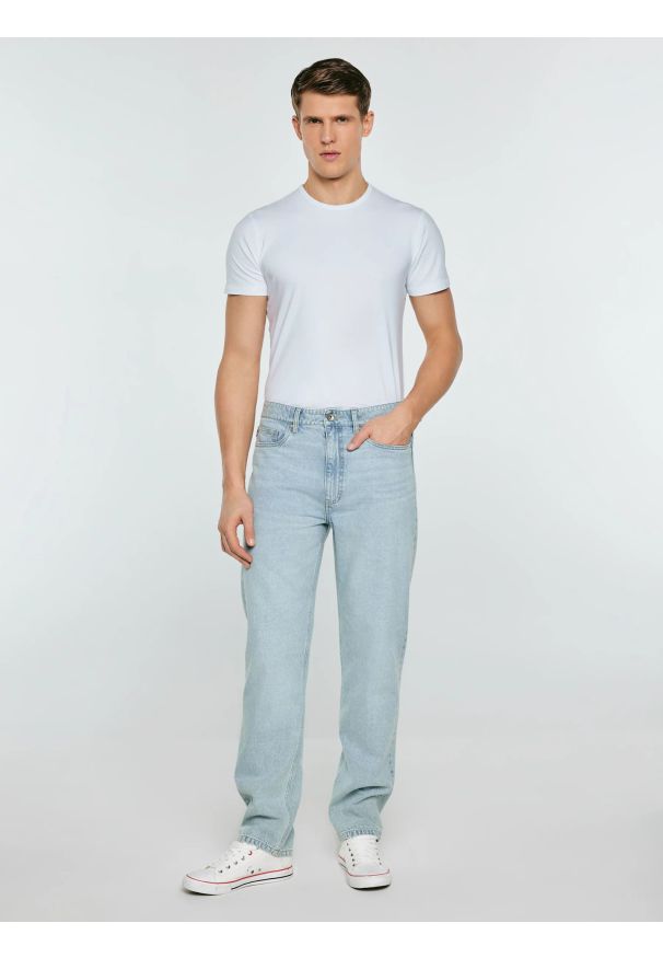 Big-Star - Jeansy męskie loose niebieskie Zack 185. Okazja: na co dzień. Stan: podwyższony. Kolor: niebieski. Styl: casual, vintage, klasyczny