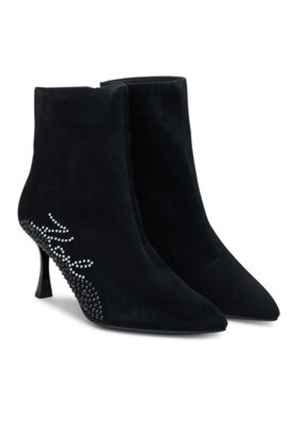 Karl Lagerfeld - KARL LAGERFELD Botki Sienna KL32743A Czarny. Kolor: czarny. Materiał: zamsz, skóra