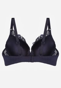 Renee - Granatowy Koronkowy Biustonosz w Klasycznym Stylu Coralee. Kolor: niebieski. Materiał: koronka. Wzór: aplikacja, gładki #4