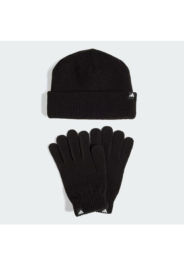 Adidas - Zestaw Glove + Beanie. Kolor: biały, wielokolorowy, czarny