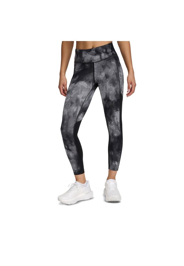 Legginsy do biegania damskie Under Armour Launch Printed Ankle. Kolor: czarny. Sport: bieganie