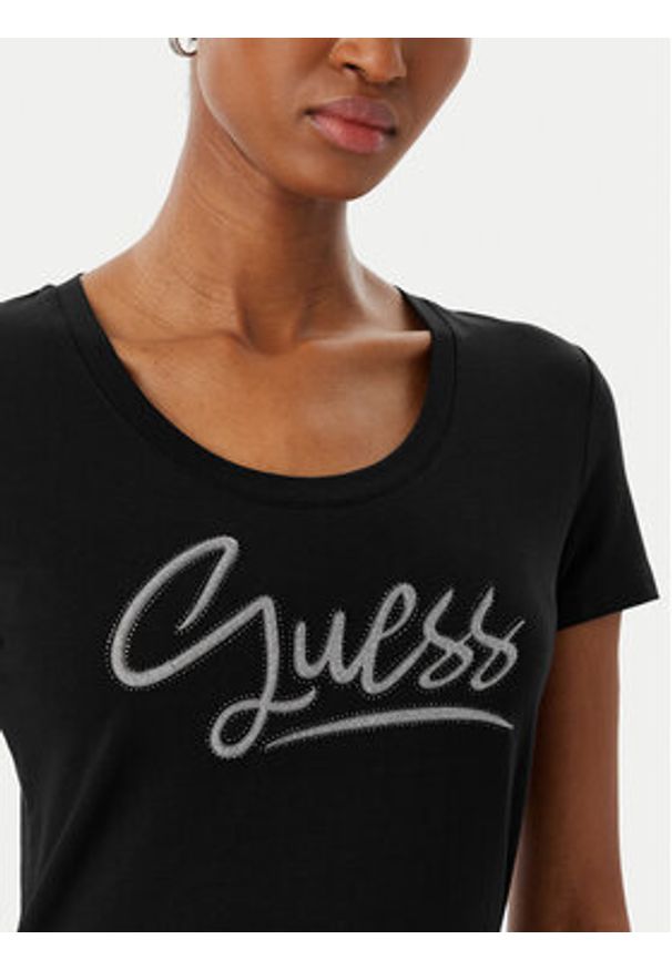 Guess T-Shirt W6RI24 J1314 Czarny Regular Fit. Kolor: czarny. Materiał: bawełna