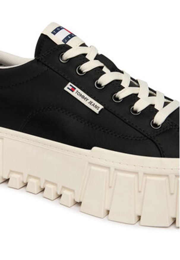Tommy Jeans Sneakersy Tjw Flatform Chunky Sneaker EN0EN03036 Czarny. Kolor: czarny. Materiał: materiał
