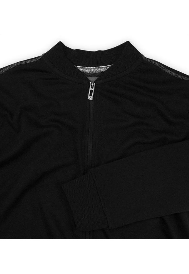 Just Yuppi - Bluza Czarna Bomberka Zapinana na Zamek, Sportowa, Bejsbolówka, Męska. Okazja: na co dzień. Kolor: czarny. Materiał: poliester, tkanina, bawełna. Styl: sportowy