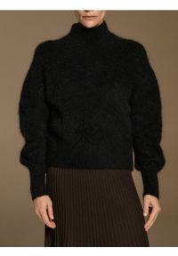 Reserved - Sweter z wełną z alpaki - czarny. Kolor: czarny. Materiał: wełna #1