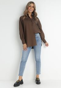 Born2be - Ciemnobrązowa Koszula Doriemara. Kolor: brązowy. Długość rękawa: długi rękaw. Długość: długie #2