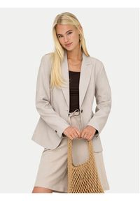 only - ONLY Marynarka Raven 15338389 Beżowy Slim Fit. Kolor: beżowy. Materiał: syntetyk #4