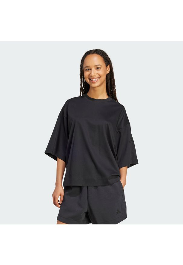 Adidas - Koszulka Soft Lux Loose. Kolor: czarny. Sport: fitness