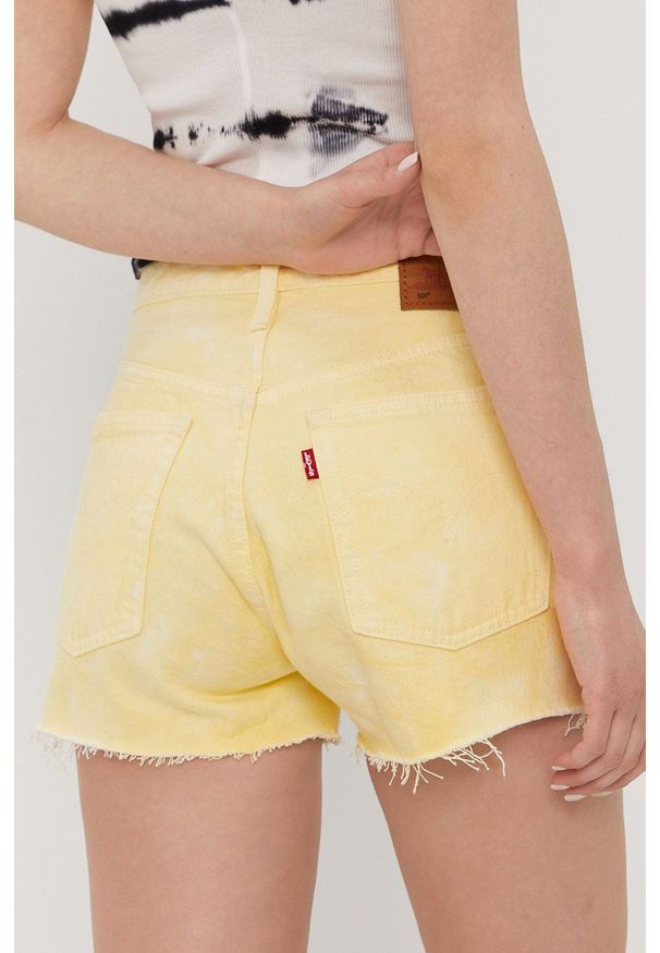 Levi's® - Levi's - Szorty jeansowe. Okazja: na co dzień, na spotkanie biznesowe. Kolor: żółty. Materiał: jeans. Wzór: gładki. Styl: biznesowy, casual
