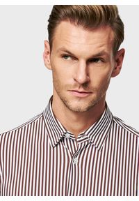 Pako Lorente - PAKO LORENTE - Brązowa koszula męska w prążek. Kolor: brązowy. Materiał: elastan, nylon. Długość rękawa: długi rękaw. Długość: długie. Wzór: prążki. Sezon: wiosna #3