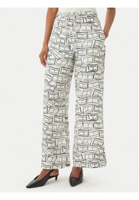 TOMMY HILFIGER - Tommy Hilfiger Spodnie materiałowe WW0WW48970 Beżowy jasny Wide Leg. Kolor: beżowy. Materiał: len #1