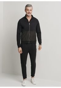 Ochnik - Czarne spodnie dresowe męskie. Kolor: czarny. Materiał: bawełna #3