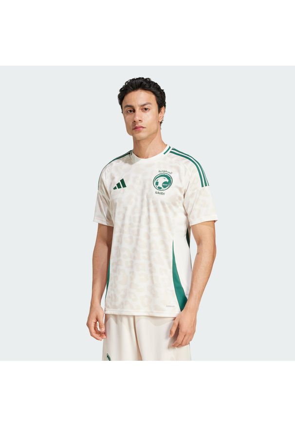 Adidas - Koszulka Saudi Arabia 24 Away. Kolor: biały. Materiał: materiał