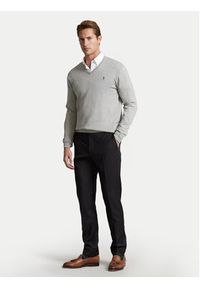 Polo Ralph Lauren Sweter 710670789002 Szary Slim Fit. Typ kołnierza: polo. Kolor: szary. Materiał: bawełna