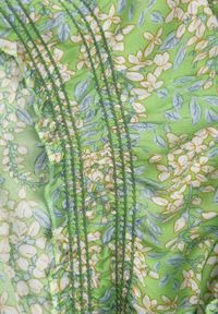 Born2be - Jasnozielona Bawełniana Sukienka z Bufiastymi Rękawami z Gumką w Talii i Falbaną Vimaliana. Okazja: na co dzień, na spacer. Typ kołnierza: dekolt w kształcie V. Kolor: zielony. Materiał: bawełna. Styl: casual, klasyczny, elegancki #2