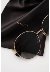 Gucci okulary przeciwsłoneczne damskie kolor złoty. Kształt: okrągłe. Kolor: złoty #3