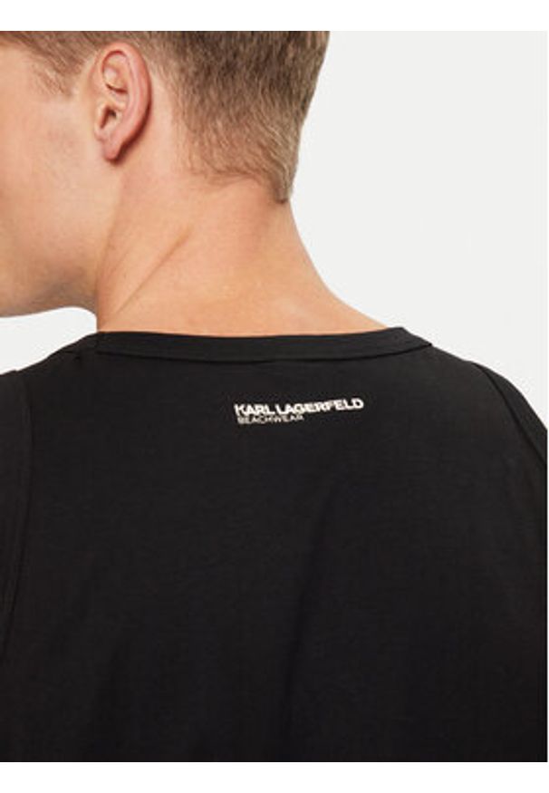 Karl Lagerfeld - KARL LAGERFELD Tank top A1M46069 Czarny Regular Fit. Typ kołnierza: dekolt w karo. Kolor: czarny. Materiał: bawełna