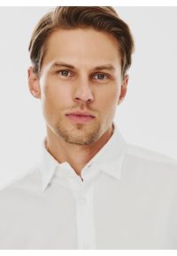 Pako Lorente - PAKO LORENTE – Biała bawełniana koszula męska. Kolor: niebieski, biały. Materiał: bawełna. Długość rękawa: długi rękaw. Długość: długie. Styl: elegancki #4