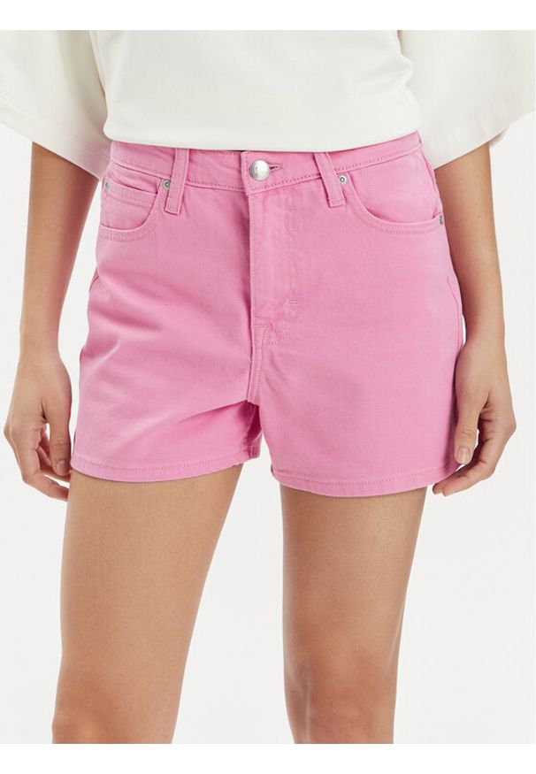 Lee Szorty jeansowe Carol 112350053 Różowy Regular Fit. Kolor: różowy. Materiał: bawełna