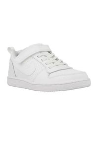 Buty do chodzenia dla dzieci Nike Court Borough Low Psv. Zapięcie: rzepy. Kolor: biały. Materiał: skóra, syntetyk, tkanina, materiał. Szerokość cholewki: normalna. Model: Nike Court. Sport: turystyka piesza