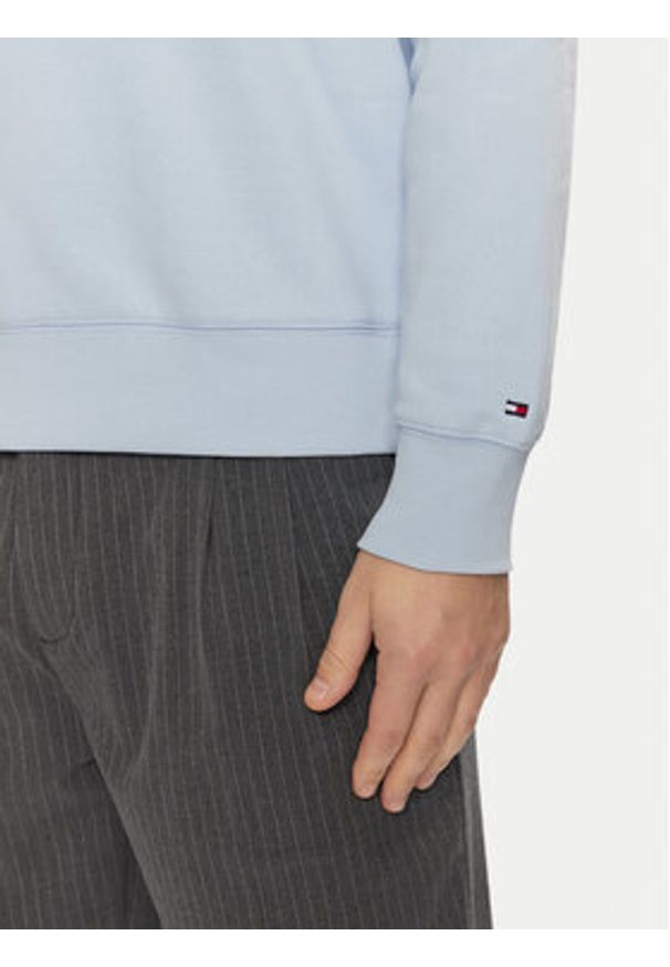 TOMMY HILFIGER - Tommy Hilfiger Bluza Logo MW0MW11596 Błękitny Regular Fit. Kolor: niebieski. Materiał: syntetyk, bawełna
