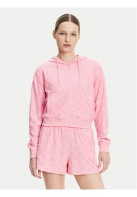 Guess Bluza V5GQ00 KCT02 Różowy Regular Fit. Kolor: różowy. Materiał: syntetyk