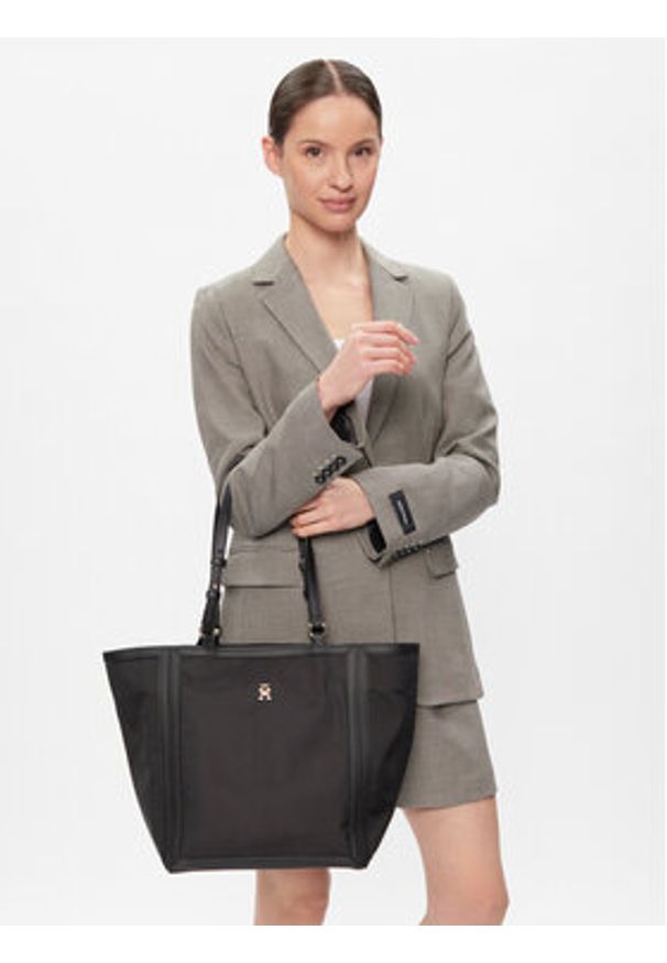 TOMMY HILFIGER - Tommy Hilfiger Torebka Th Essential S Tote AW0AW15717 Czarny. Kolor: czarny