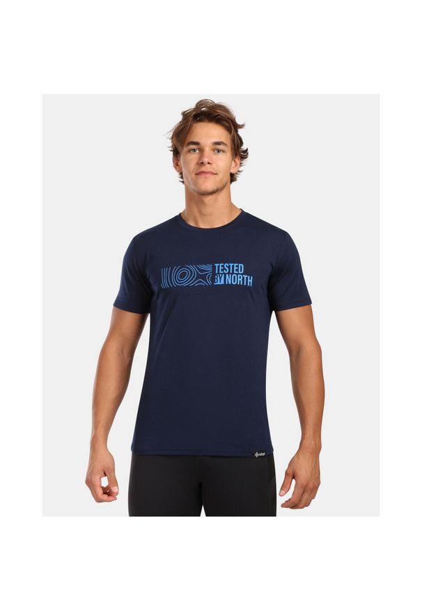 Męska koszulka z wełny MERINOS Kilpi SLOPER-M. Typ kołnierza: polo. Kolor: niebieski. Materiał: wełna