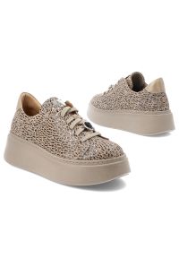Beżowe Sneakersy Maciejka Modne Obuwie Damskie. Okazja: na co dzień. Zapięcie: sznurówki. Kolor: beżowy. Materiał: skóra. Szerokość cholewki: normalna. Wzór: motyw zwierzęcy. Styl: casual, elegancki, sportowy, klasyczny #3