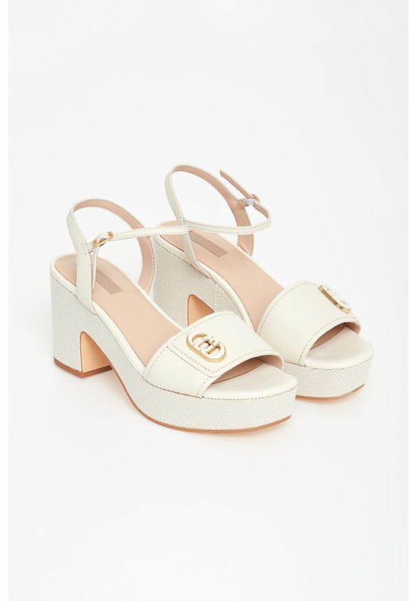 Liu Jo - Sandały damskie skórzane na słupku LIU JO. Materiał: skóra. Obcas: na słupku