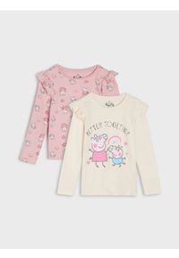 Sinsay - Koszulka Świnka Peppa - różowy. Kolor: różowy. Materiał: materiał, prążkowany, bawełna. Długość rękawa: długi rękaw. Długość: długie #1