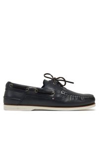 TOMMY HILFIGER - Tommy Hilfiger Półbuty Th Boat Shoe Core Lth FM0FM05569 Granatowy. Kolor: niebieski. Materiał: skóra #1