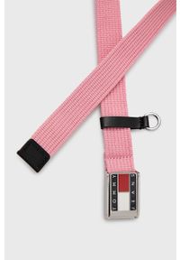 Tommy Jeans pasek NEW WEBBING 2.5 AW0AW11651.PPYY damski kolor różowy. Kolor: różowy. Materiał: poliester #2