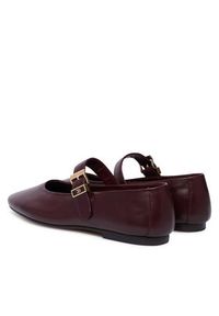 TOMMY HILFIGER - Tommy Hilfiger Baleriny Buckle Leather Ballerina FW0FW09684 Brązowy. Kolor: brązowy. Materiał: skóra #4