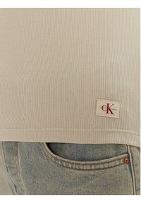 Calvin Klein Jeans Bluzka J20J224197 Beżowy Slim Fit. Kolor: beżowy. Materiał: bawełna #3