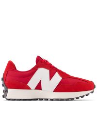 Buty New Balance U327EC - czerwone. Zapięcie: sznurówki. Kolor: czerwony. Materiał: materiał, skóra, zamsz, guma. Szerokość cholewki: normalna