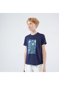 ARTENGO - Koszulka tenisowa dla chłopców Artengo Essentiel. Kolor: niebieski. Materiał: poliester, materiał. Sport: tenis #1