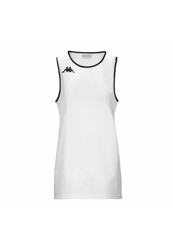 Damski dżersej bez rękawów Kappa Danca. Kolor: czarny, biały, wielokolorowy. Materiał: jersey. Długość rękawa: bez rękawów. Sport: koszykówka