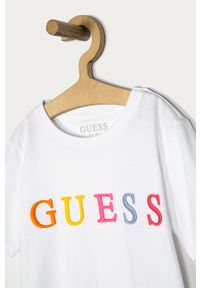 Guess - T-shirt dziecięcy 116-175 cm. Okazja: na co dzień. Kolor: biały. Materiał: bawełna, dzianina. Wzór: nadruk, aplikacja. Styl: casual #2