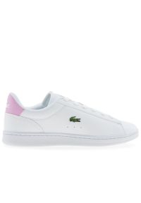 Buty młodzieżowe Lacoste Carnaby Set 1263 SUJ 751SUJ0006-1Y9 - białe. Okazja: na co dzień. Zapięcie: sznurówki. Kolor: biały. Materiał: guma, skóra, syntetyk. Wzór: aplikacja #1