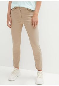 bonprix - Spodnie 7/8, high waist. Stan: podwyższony. Kolor: beżowy