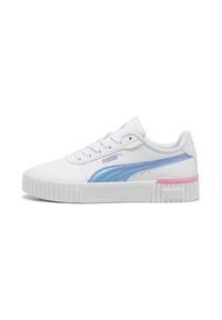 Trenerzy damscy Puma Carina 2.0 Bouncy Sky. Kolor: biały, niebieski, wielokolorowy, różowy. Materiał: materiał, syntetyk, tkanina. Sezon: lato. Sport: turystyka piesza #1